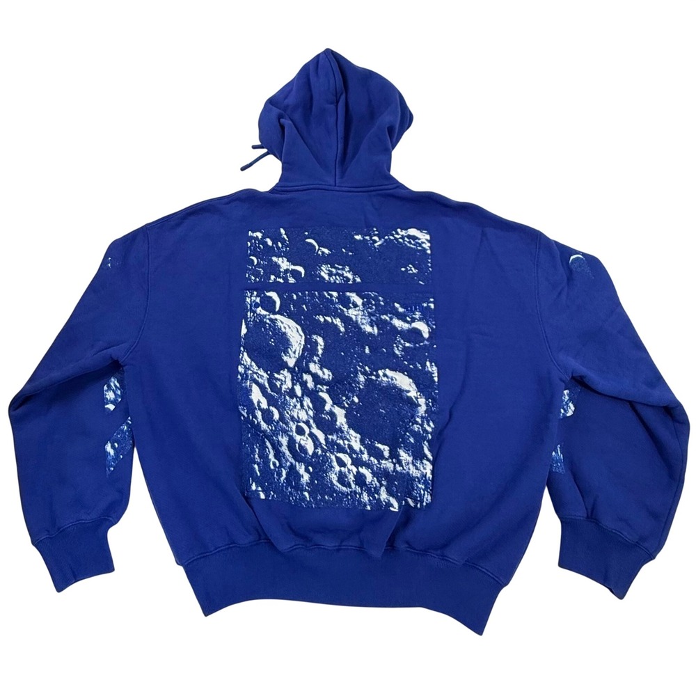 Off-White Moon Landing Blue Graphic Hoodie Virgil Abloh Streetwear Sweatshirt